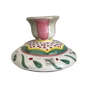 Cute Unique Boho Hand Painted 2.75” Candleholder